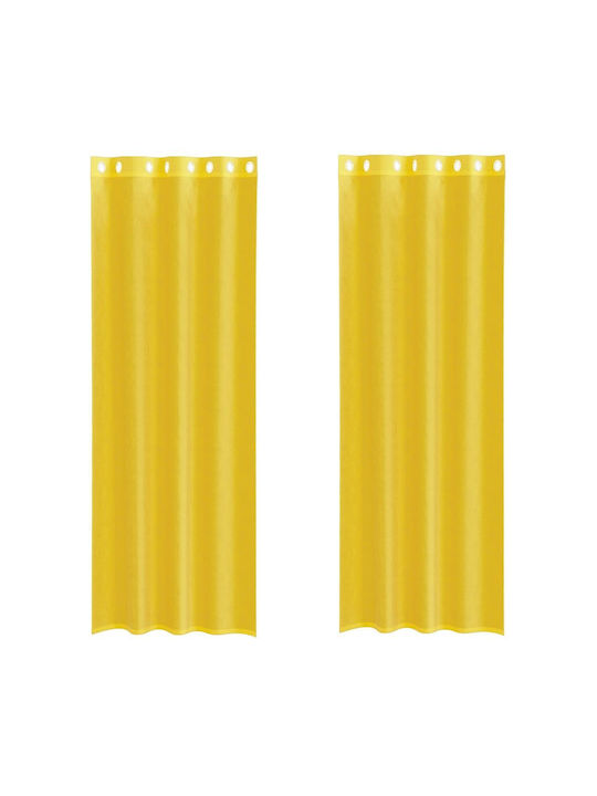 vidaXL Curtain Window with Grommet Yellow 140x300cm