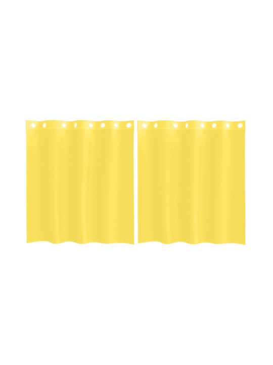 vidaXL Curtain Window with Grommet Yellow 140x140cm