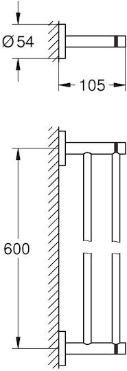 Grohe Essentials Schiene Badezimmer Einzel Wandmontage Schrauben Schwarz