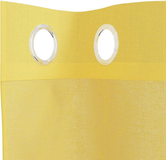 vidaXL Set Perdele Fereastră Cu Capse Voile Galbene 140x175cm
