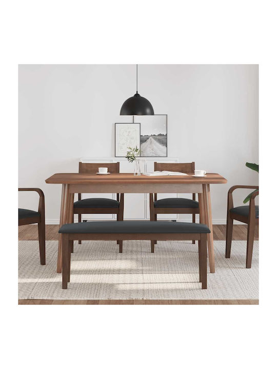 Dining Room Bench with Wooden Surface Coffee 110x30x46.5cm