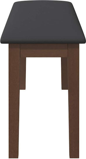 Dining Room Bench with Wooden Surface Coffee 110x30x46.5cm