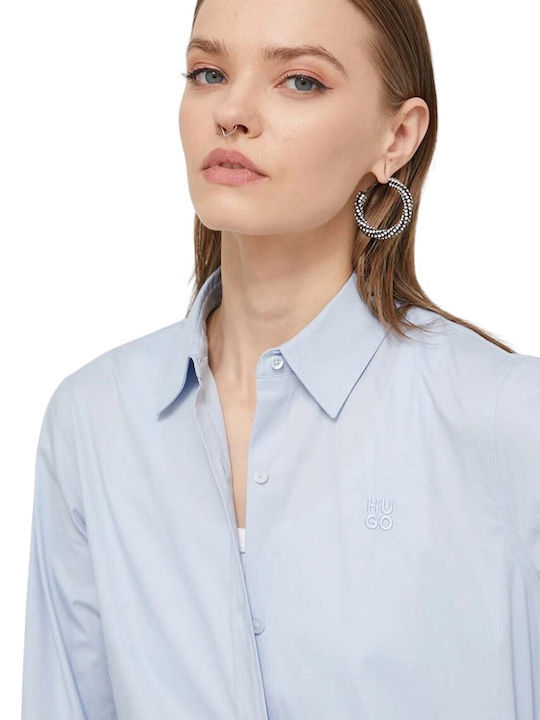 Essential Μακρυμάνικο Γυναικείο Πουκάμισο Light Pastel Blue