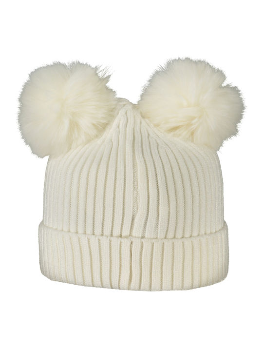 Guess Pom Pom Beanie Beanie Knitted in White color