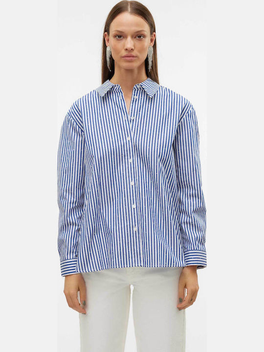 Inge Stone Дълъг ръкав Женска Риза Striped Blue На райета