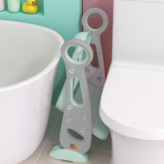 Linomag Toddler Toilet Seat with Footrest Handles and Cushion Green