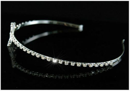 Silver Bridal Headband with Side Butterfly Swarovski Crystals Admiral