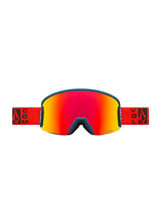 Volcom Garden Ski & Snowboard Goggles Kids Red with Lens in Red Color