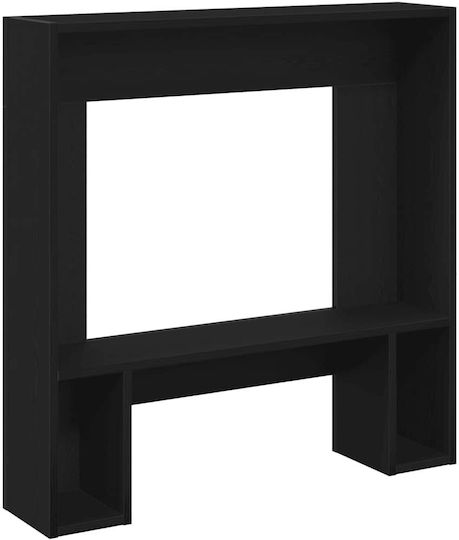 vidaXL Metallic Fireplace Screen with Panels 82x18x81cm Black