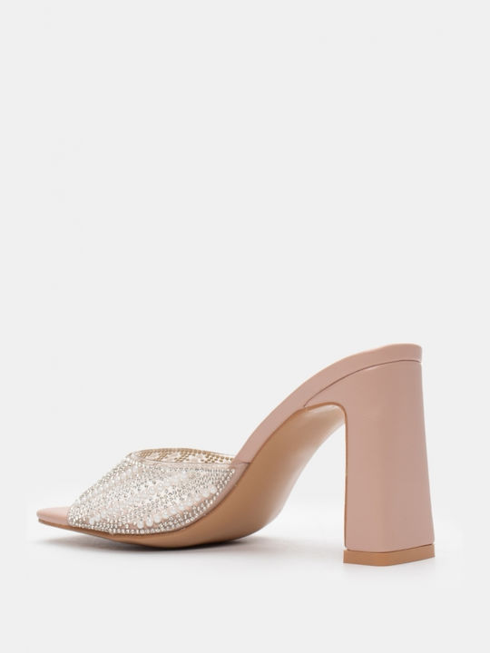 Luigi Heel Mules Pink