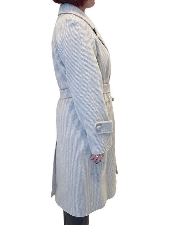 Damen beige Mantel mit Gürtel