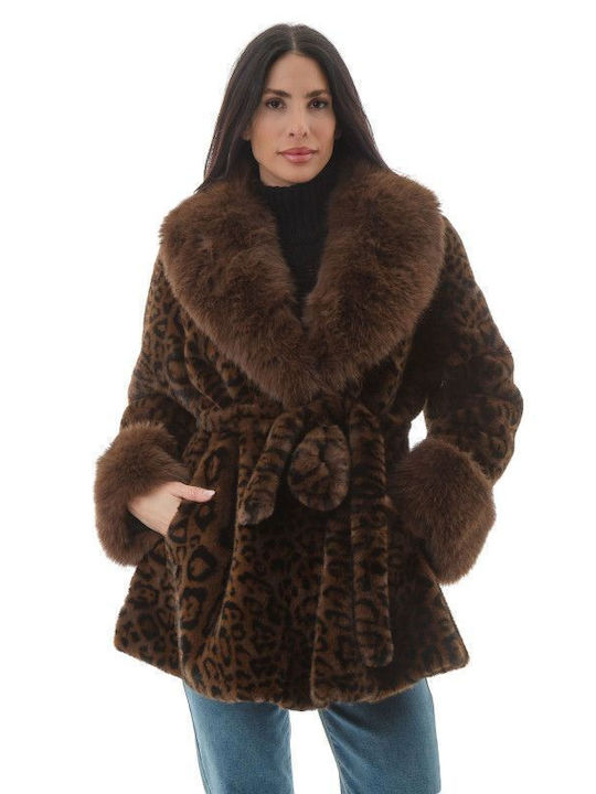 Silia D Women's Short Fur Coffee