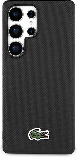 Lacoste Iconic Petit Pique Woven Logo Back Cover Plastic / Silicone Black (Galaxy S25 Ultra)