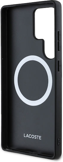 Lacoste Iconic Petit Pique Woven Logo Back Cover Plastic / Silicone Black (Galaxy S25 Ultra)