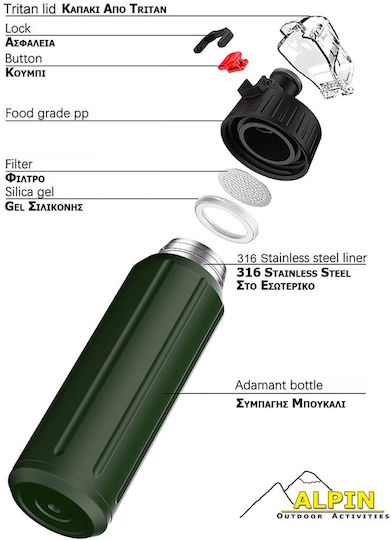 Θερμος Alpin Ανοξειδωτο 600ml Λευκο