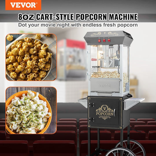 Vevor Commercial Popcorn Machine with Stroller 850W