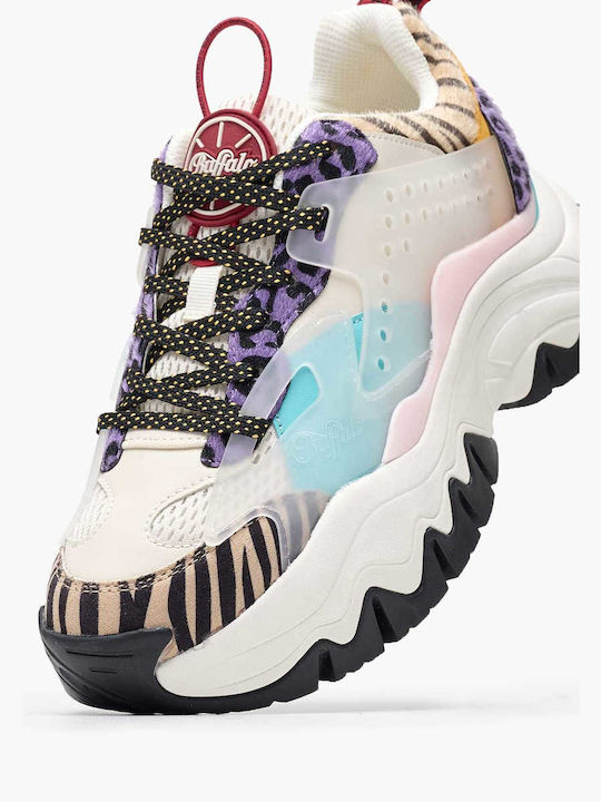 Buffalo Sneakers Purple / Aqua Animal