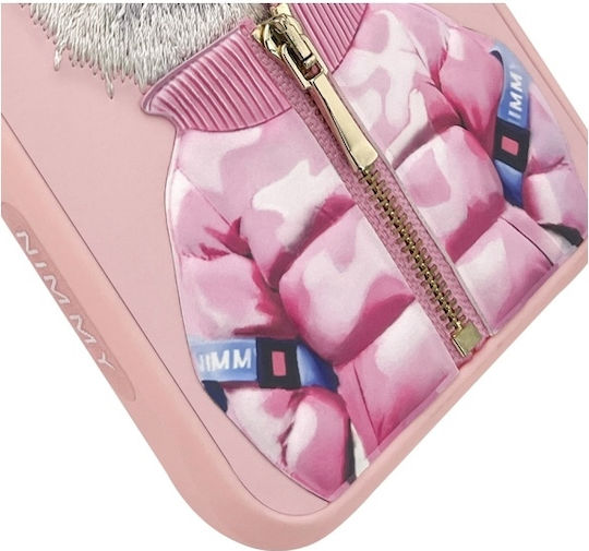 Nimmy Очила Cute 2.0 Задна Корица Силиконова / Пластмасова Водоустойчива Розова Бяла Rich and Beauty (iPhone 15 Pro Max)