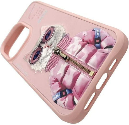 Nimmy Очила Cute 2.0 Задна Корица Силиконова / Пластмасова Водоустойчива Розова Бяла Rich and Beauty (iPhone 15 Pro Max)