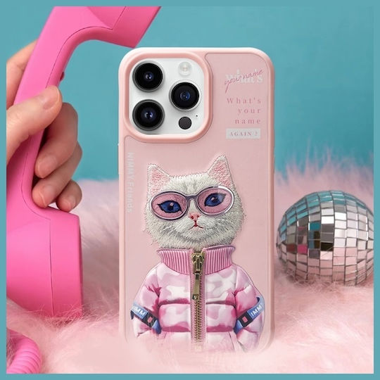 Nimmy Очила Cute 2.0 Задна Корица Силиконова / Пластмасова Водоустойчива Розова Бяла Rich and Beauty (iPhone 15 Pro Max)
