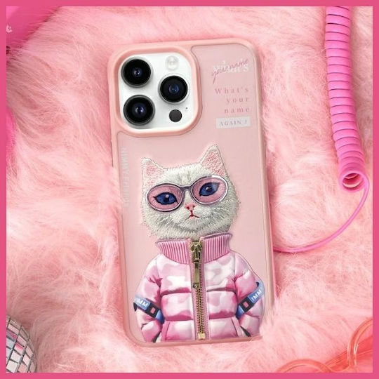Nimmy Glasses Cute 2.0 Back Cover Silicon și Plastic Rezistentă La Apă Roz Alb Rich And Beauty iPhone 15 Pro
