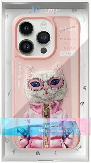 Nimmy Glasses Cute 2.0 Back Cover Silicon și Plastic Rezistentă La Apă Roz Alb Rich And Beauty iPhone 15 Pro
