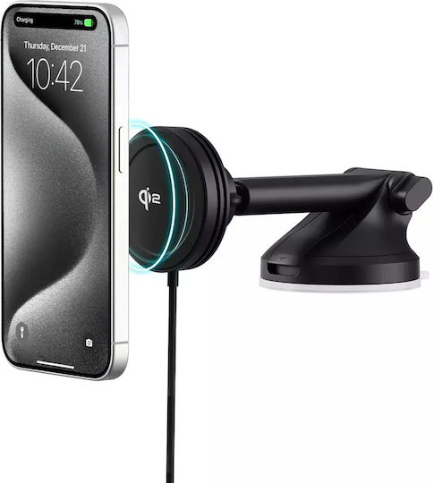 iOttie Velox Mini Car Mobile Mount with Magnet and Wireless Charging MagSafe Black