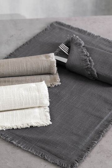 Rythmos Merit Placemat Fabric Gray 50x35cm 1pcs