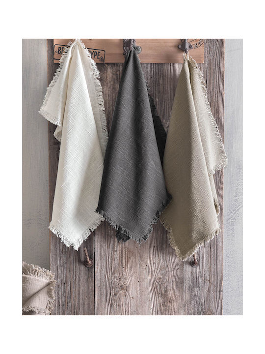 Rythmos Merit Platzdeckchen Stoff Weiß 50x35cm 1Stück