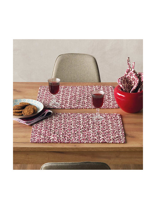 Kentia Fabric Placemats Loft Fusion 253 Red 50x35cm 2pcs