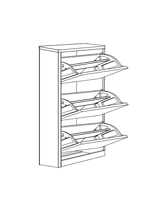 Dorit Wooden Shoe Organizer White 73x24x113.2cm