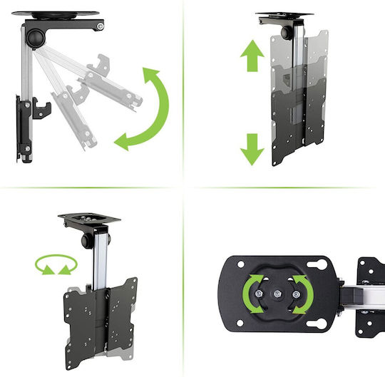 Techly ICA-CPLB 222 Βάση Τηλεόρασης Οροφής έως 37" και 20kg