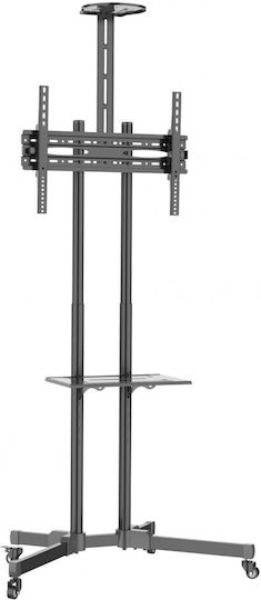 Techly Multifunction Mobile TV Stand Trolley Wheeled Floor TV Mount 37" 70" Shelf & Camera Holder