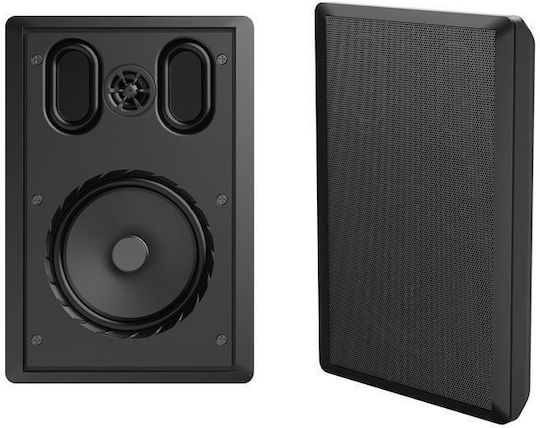 Tele Paar Hi-Fi Lautsprecher Wandmontiert 25W 2 Anzahl von Fahrern Schwarz