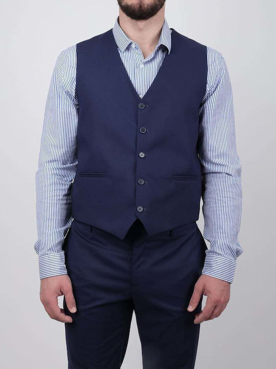 Men's Suit with Vest Blue