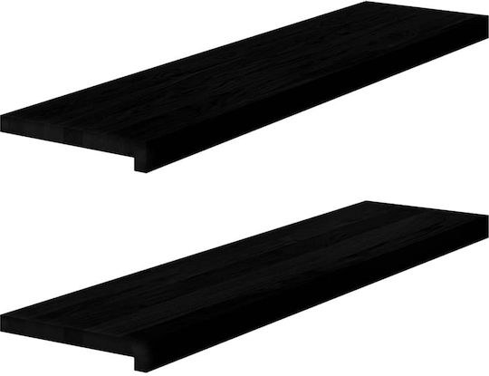 Vidaxl Stair Treads 2 Pieces Dark Brown Solid Oak Wood Brown