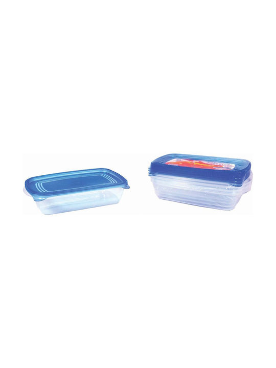 Sidirela Microwave Plastic Lunch Box Blue 23x15cm 4pcs
