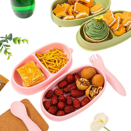 Queen Mother Σετ Φαγητού από Σιλικόνη με Αντιολισθητική Βάση Γκρι 2τμχ