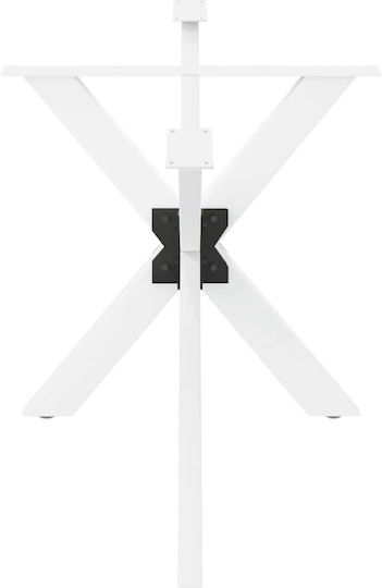 vidaXL Stand de masă din Metal Alb 150x78x72cm