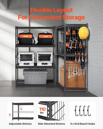 Vevor Dexion Shelf 101.6x50.8x152.4cm with 4 Shelves Total Load Capacity 1088kg