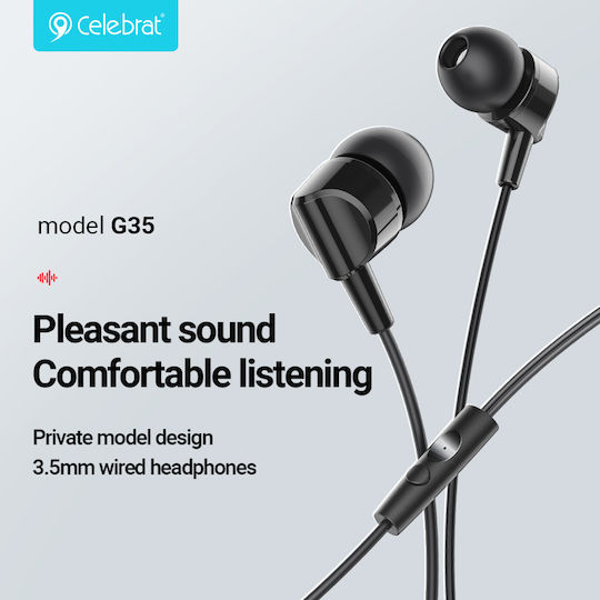 Celebrat G35-WH In-ear Handsfree Headphones with Connector 3.5mm White