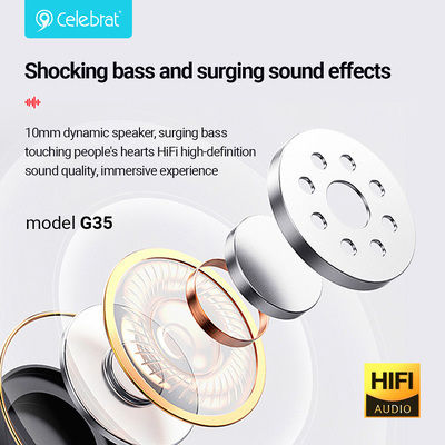 Celebrat G35-WH In-ear Handsfree Headphones with Connector 3.5mm White