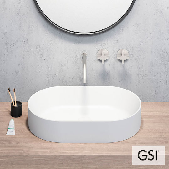 GSI Kube-x Επικαθήμενος Νιπτήρας Πορσελάνης 60x37x11cm White