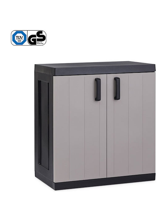 Zweiflügeliger Schrank Bios Mega Kunststoff mit 1 Regal Black / Warm Grey 304 89x54x96cm