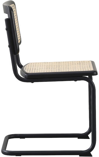 Broyer Dining Room Metallic Chair Black Velvet-Black Metal 55x48x80cm