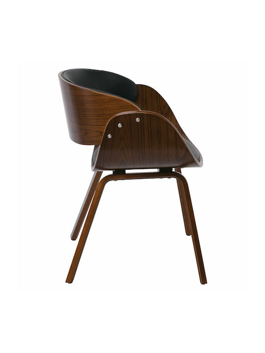 Joy Dining Room Artificial Leather Chair Black 57x55x80cm