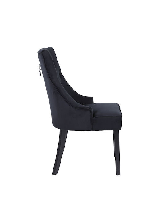 Verona Dining Room Velvet Chair Black Velvet-Black Metal 47x57x57cm 2pcs