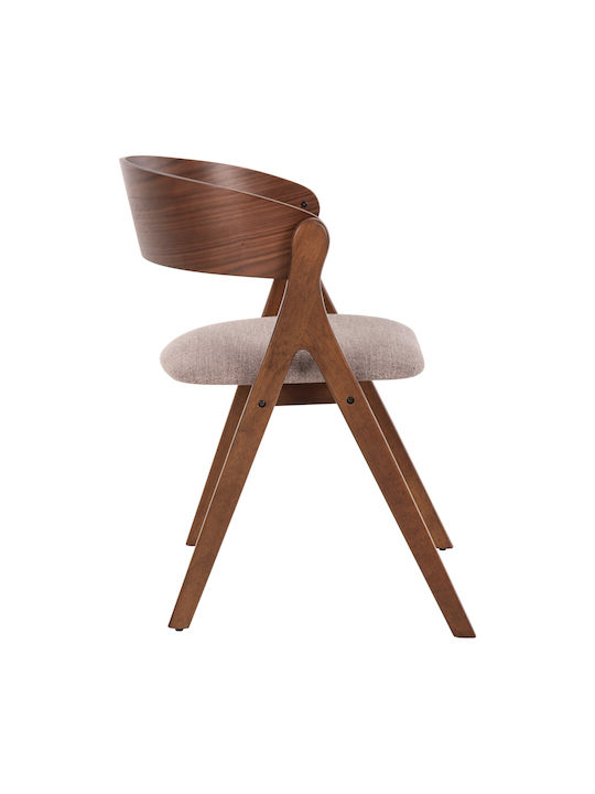 Nekker Dining Room Wooden Armchair Walnut-beige 56x55x78cm