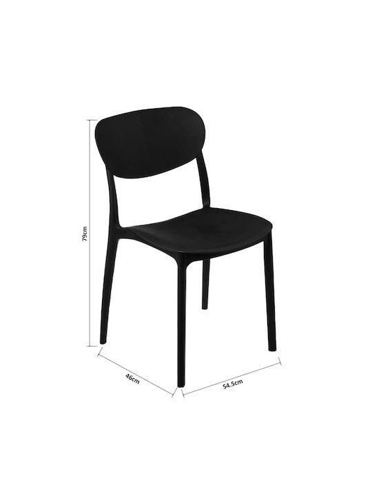 Kitchen Polypropylene Chair Noir 54.5x46x79cm