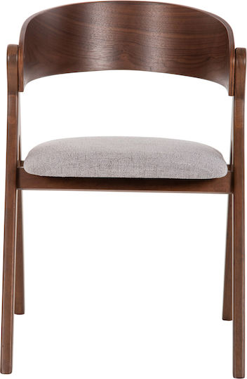 Nekker Dining Room Wooden Armchair Walnut / Grey 56x55x78cm